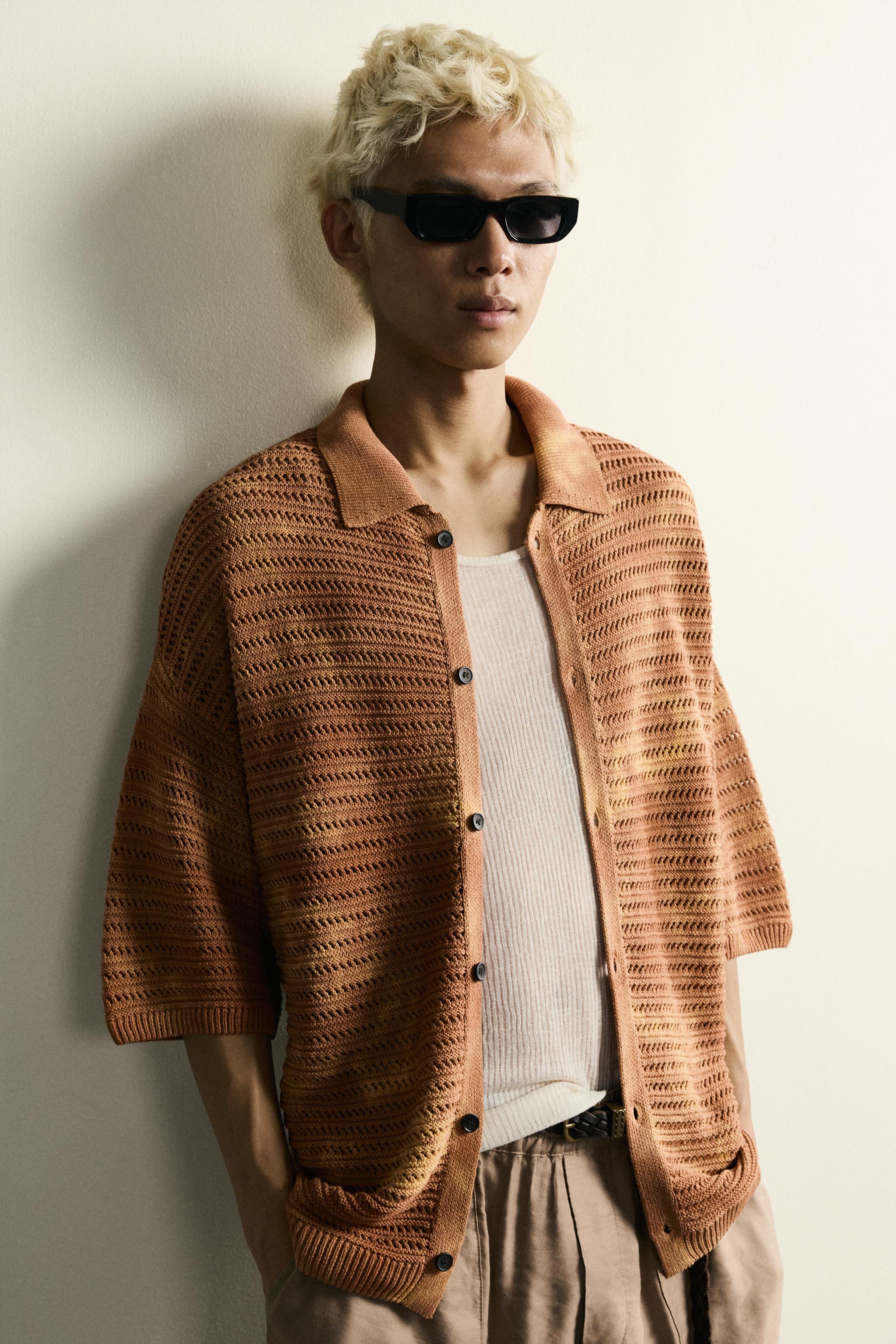 CHEMISE EN MAILLE RELAXED FIT EFFET DÉLAVÉ